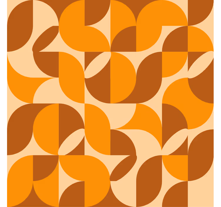 Wallpaper colour orange retro orange shapes - TenStickers