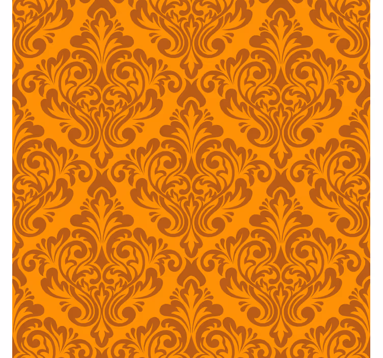 Wallpaper colour orange vintage orange damask - TenStickers