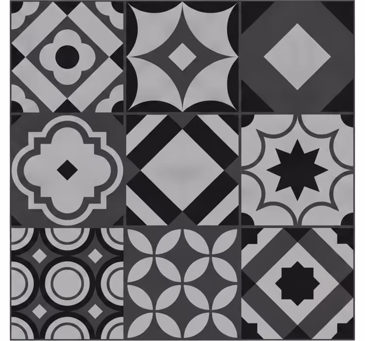 Black wallpaper with black tiles design - TenStickers