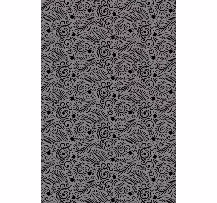 Grey wallpaper with decorative swirl patterns - TenStickers