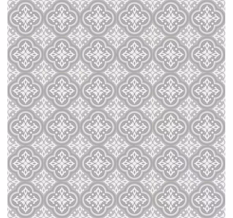 Grey wallpaper with grey hydraulic tiles design - TenStickers