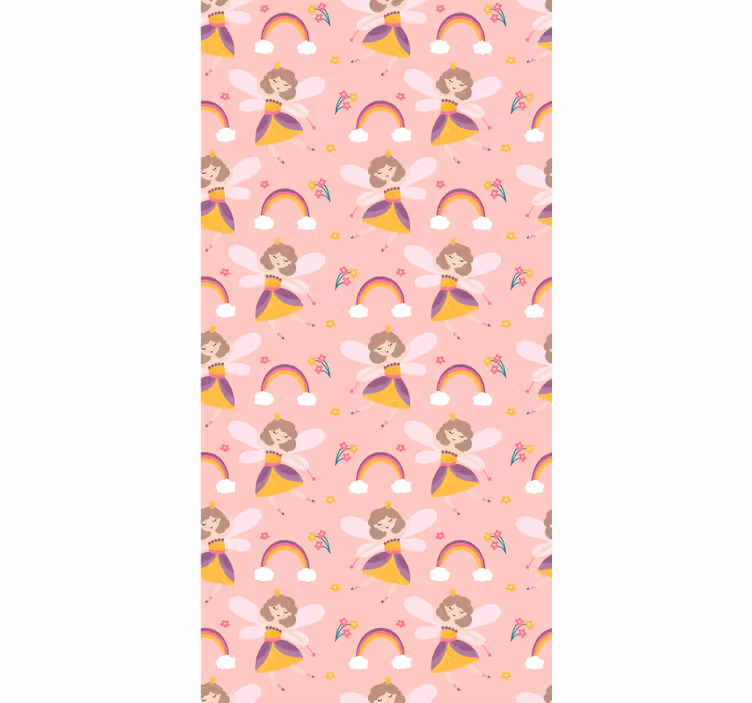 A pink wallpaper fairy princess - TenStickers