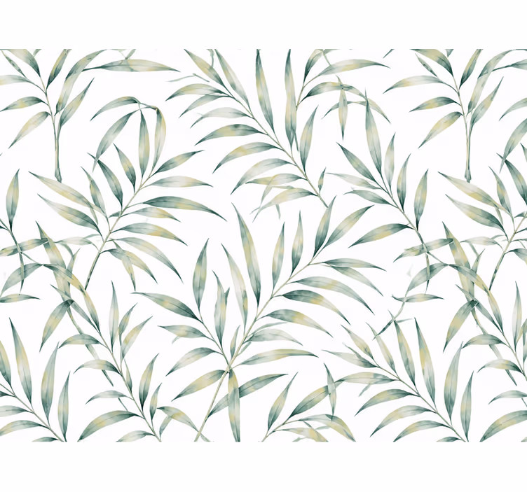 Kitchen wallpaper tropical graceful leaves - TenStickers