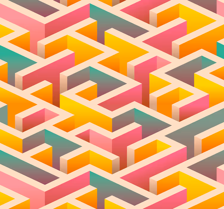 Wallpaper geometric interlocking design - TenStickers