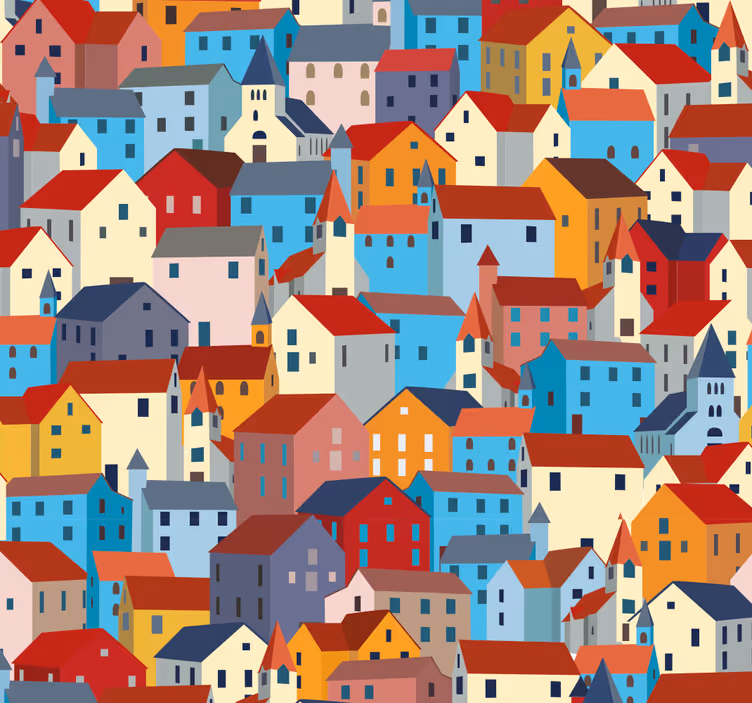 City Skyscrapers Modern Wallpaper - TenStickers