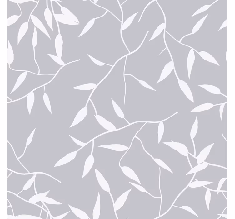 Elegant gray motif leaves wallpaper - TenStickers