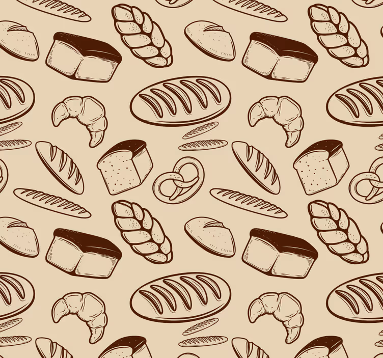 Bakery seamless kitchen wallpaper - TenStickers
