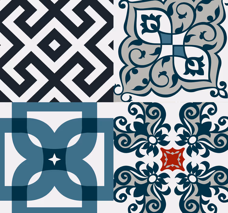 Portuguese vintage tiles pattern kitchen wallpaper - TenStickers