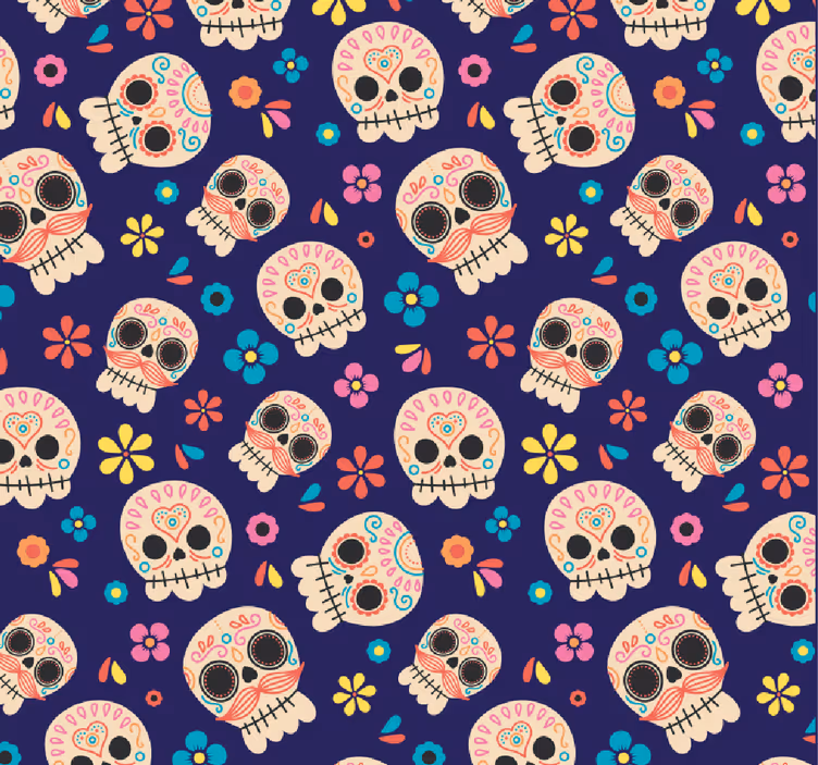 Mexican Skulls Teen Bedroom Wallpaper - TenStickers