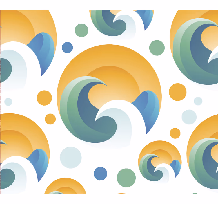 Sun and waves Geometric shape Wallpaper - TenStickers