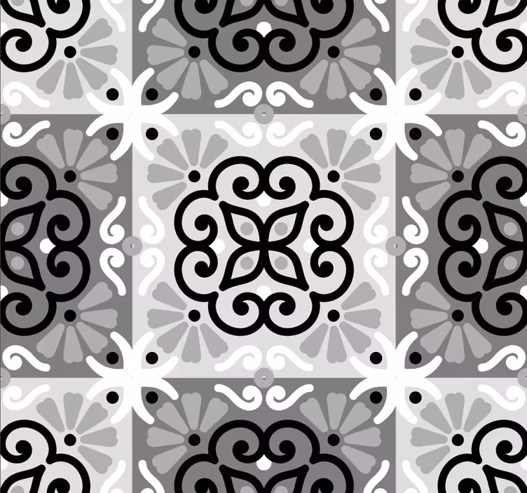 Ornate Tile Pattern tiles wallpaper - TenStickers