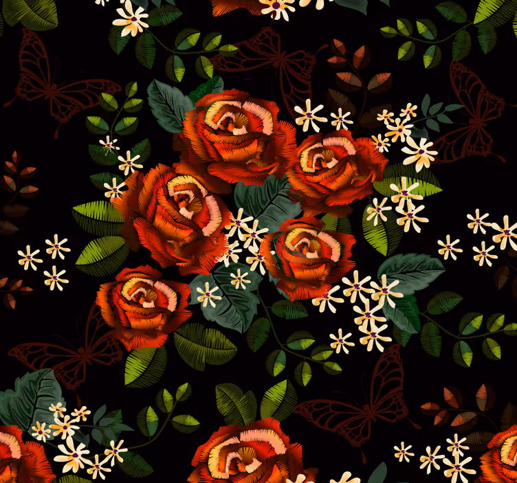 Floral Elegance flowers wallpaper - TenStickers