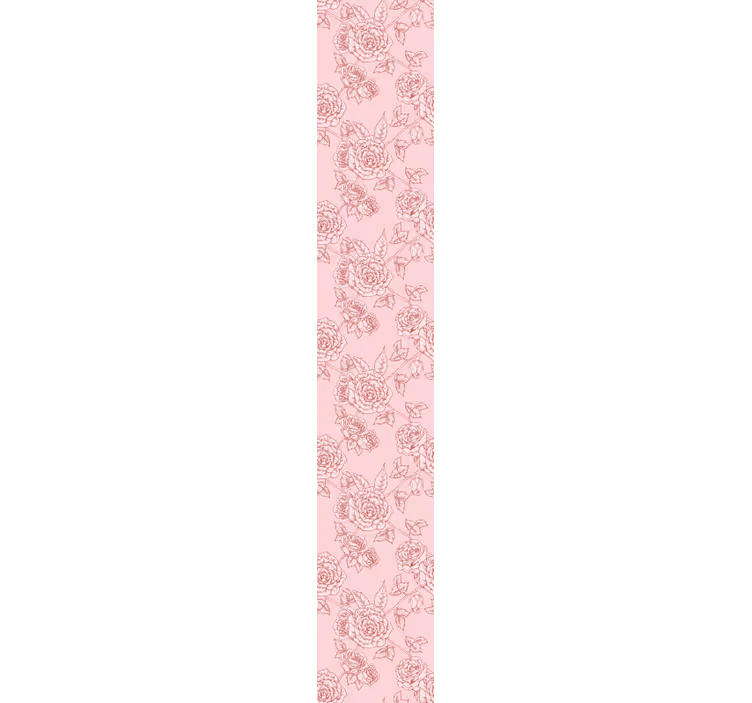 Rose Sketch Pattern flowers wallpaper - TenStickers