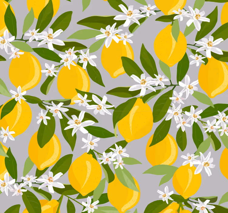 Lemon Tree Kitchen Wallpaper - TenStickers