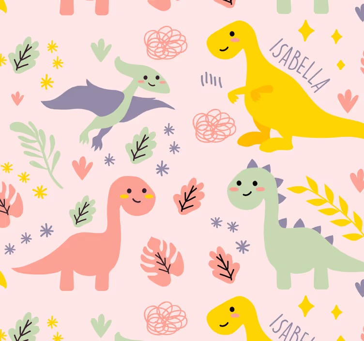 Playful Dinosaur Theme wallpaper for the nursery - TenStickers