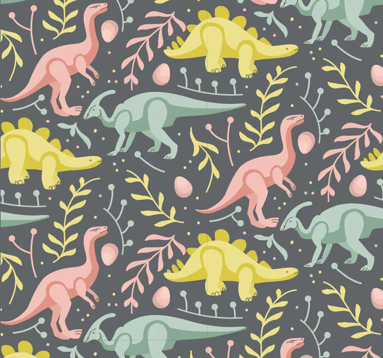 Dinosaur Cartoon Play dino wallpaper - TenStickers
