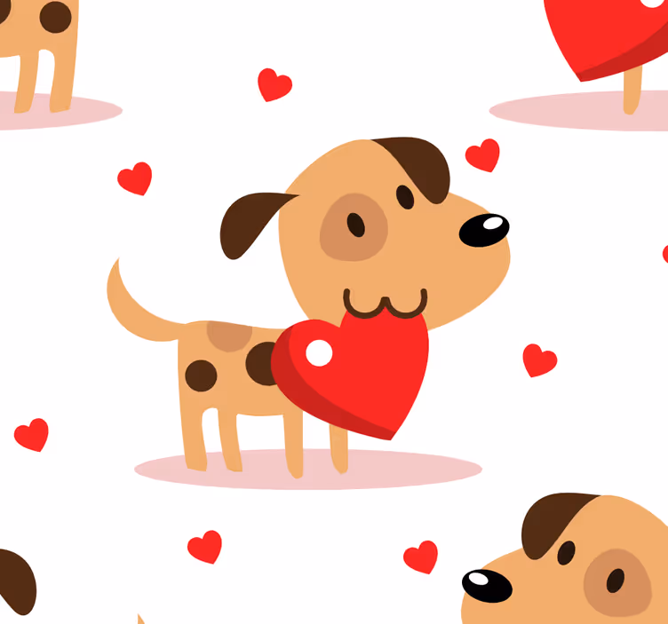 Puppy Love wallpaper of a dog - TenStickers