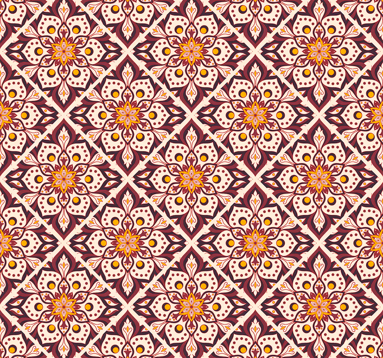 Intricate Flower Medley wallpaper flowery - TenStickers