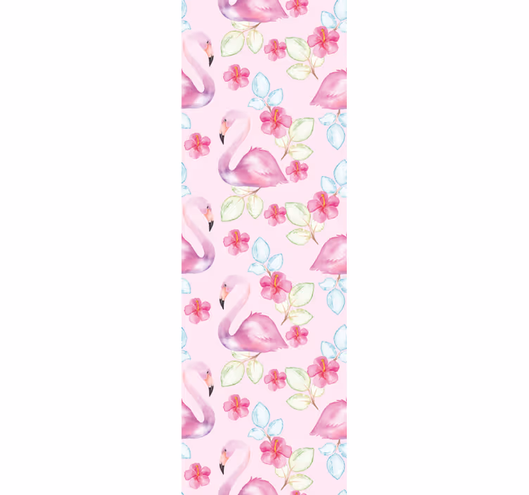 Floral Flamingos cute animal wallpaper - TenStickers
