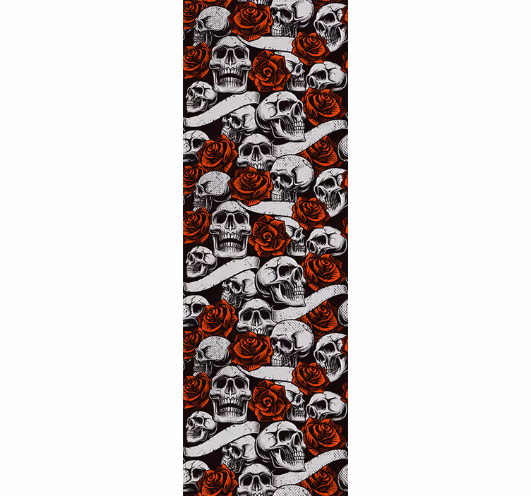 Flowers wallpaper gothic skulls and florals - TenStickers