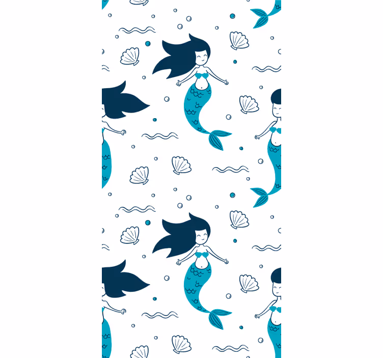 Enchanting Mermaid Scene cute animal wallpaper - TenStickers