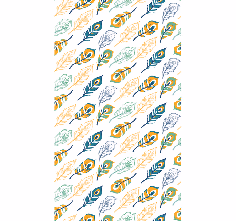 Feathered Elegance art deco wallpaper - TenStickers