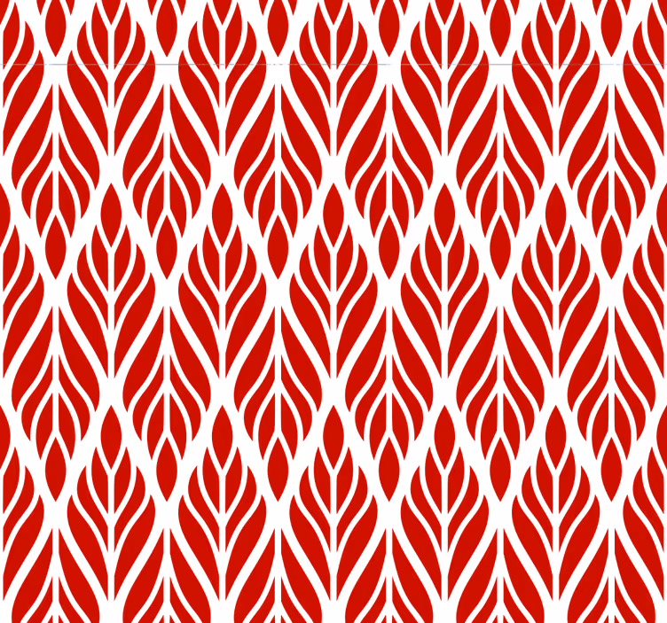 Leaflike Patterns a red wallpaper - TenStickers