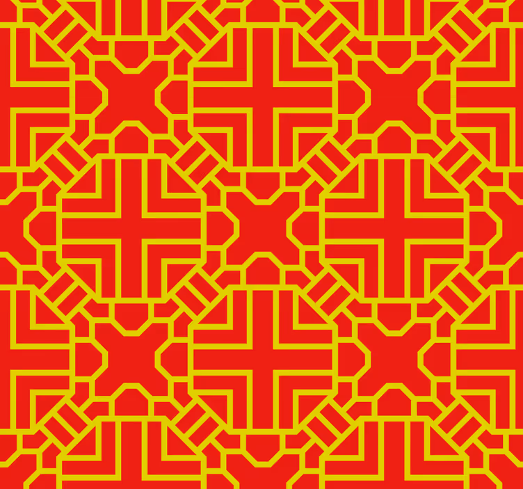 Intricate Lattice Pattern a red wallpaper - TenStickers
