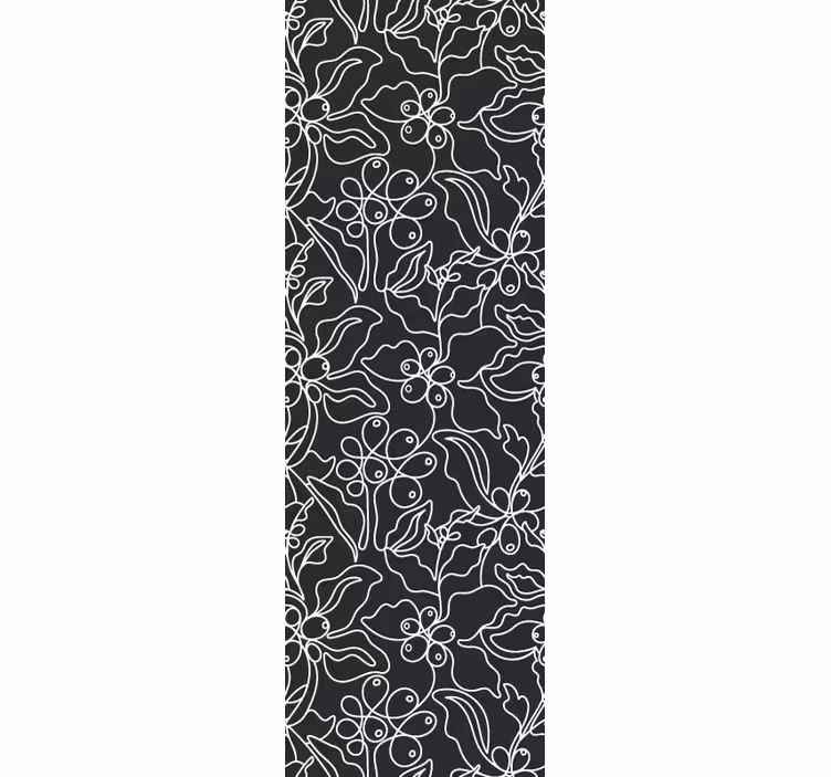 Floral Outline leaves wallpaper - TenStickers