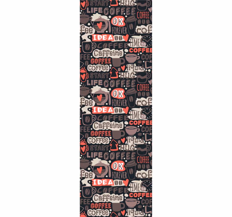 Caffeine Motif text wallpaper - TenStickers