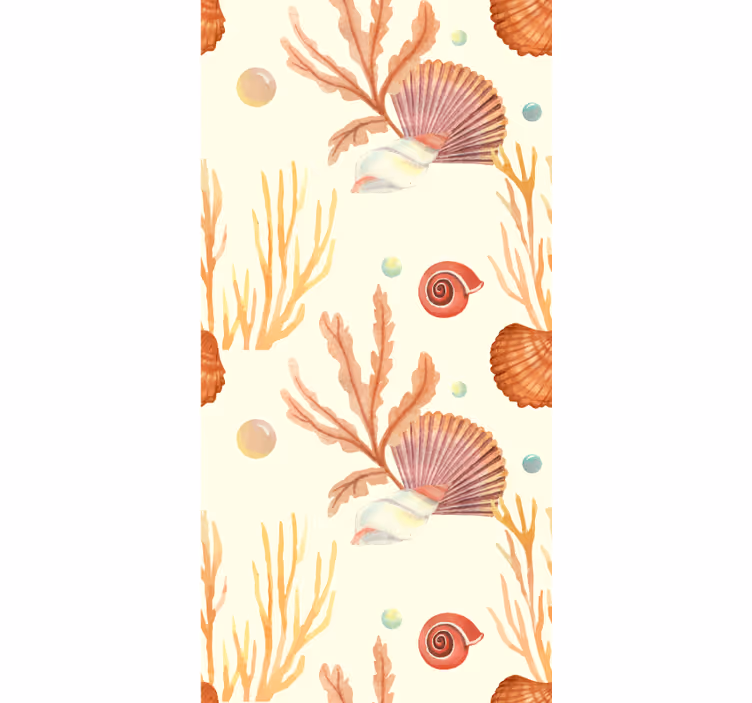 Seashell Pattern nature wallpaper - TenStickers