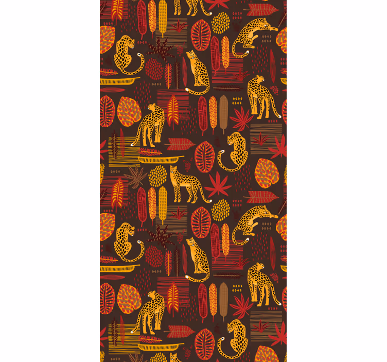 African Safari Motif cute animal wallpaper - TenStickers