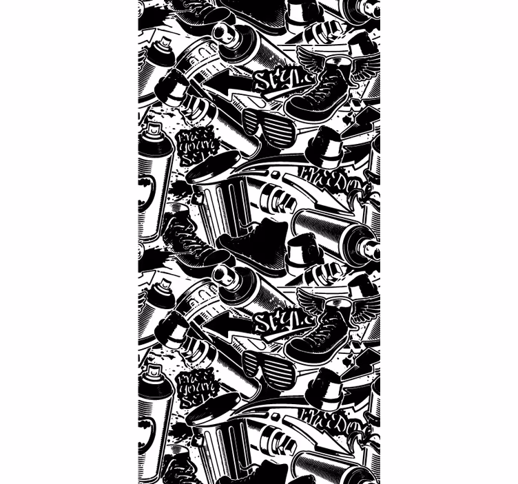 Graffiti Essentials art deco wallpaper - TenStickers