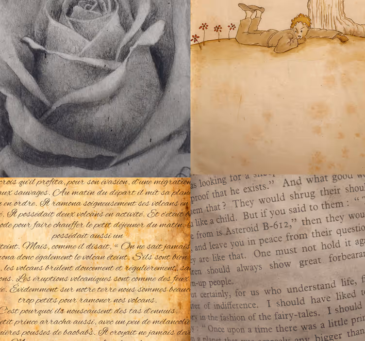 Little Prince collage text wallpaper - TenStickers