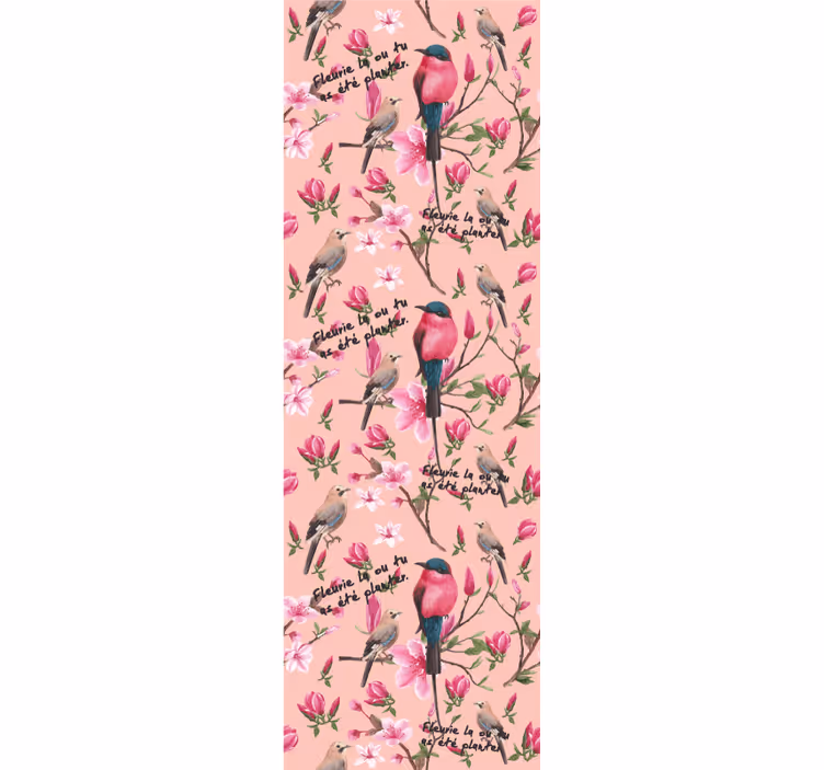 Birds Blossom Motif birds wallpaper - TenStickers
