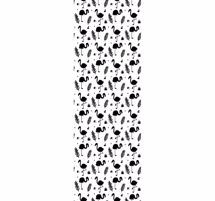 Flamingo Foliage Pattern cute animal wallpaper - TenStickers