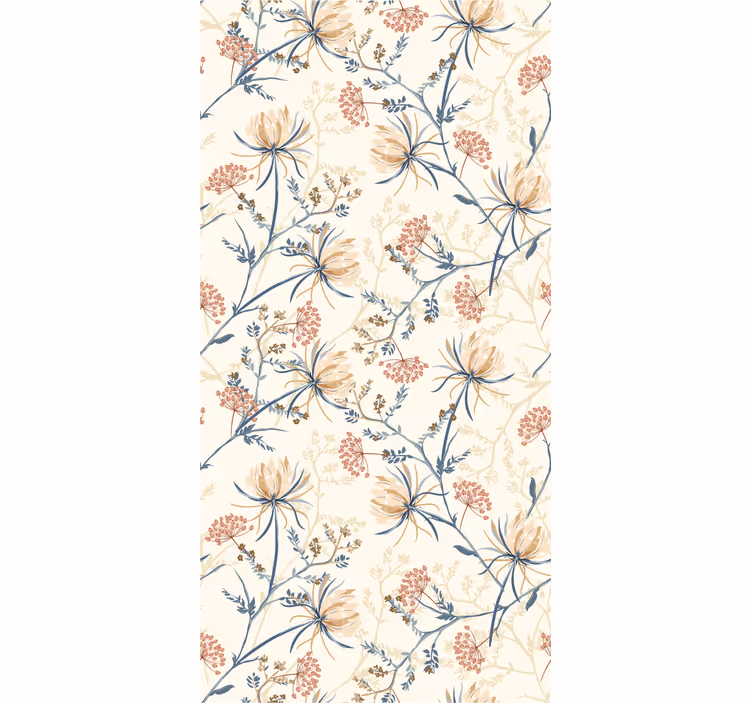 Botanical Breeze flowers wallpaper - TenStickers