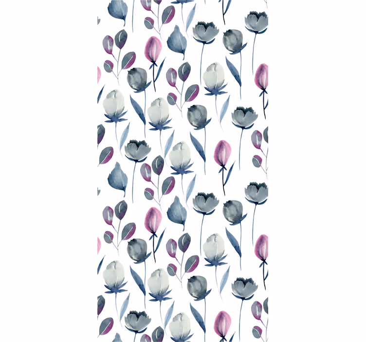 Watercolor Florals flowers wallpaper - TenStickers