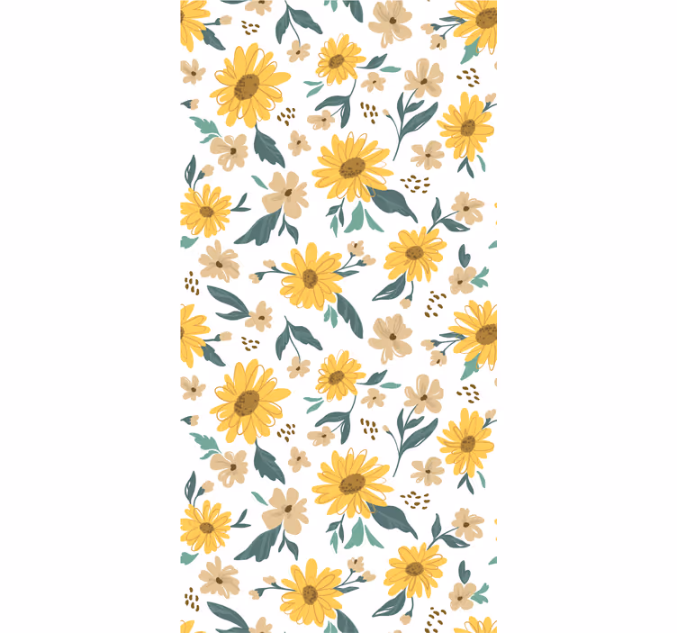 Floral Array flowers wallpaper - TenStickers