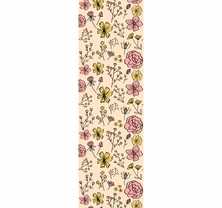 Floral Botanical Sketch flowers wallpaper - TenStickers