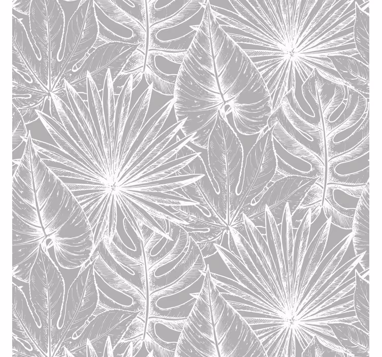 Tropical palm tree grey light tree wallpaper - TenStickers