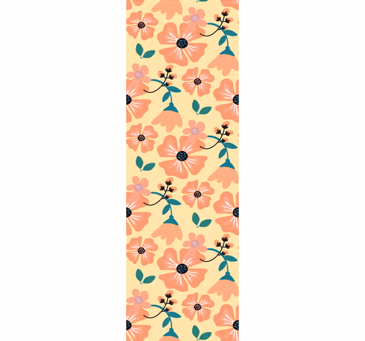 Floral Bloom Pattern flowers wallpaper - TenStickers