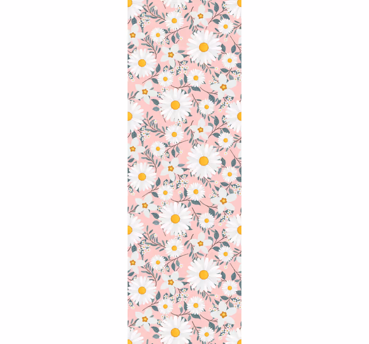 Daisy Bloom Pattern flowers wallpaper - TenStickers