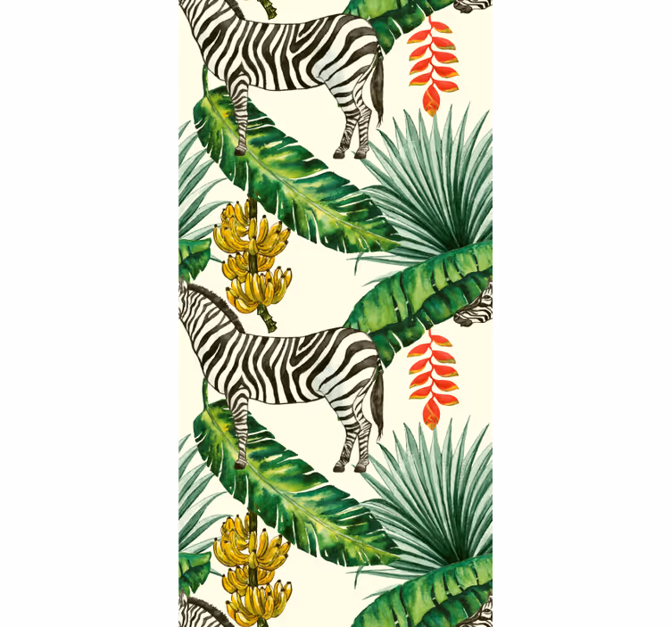 Tropical Zebra Print animal wallpaper - TenStickers
