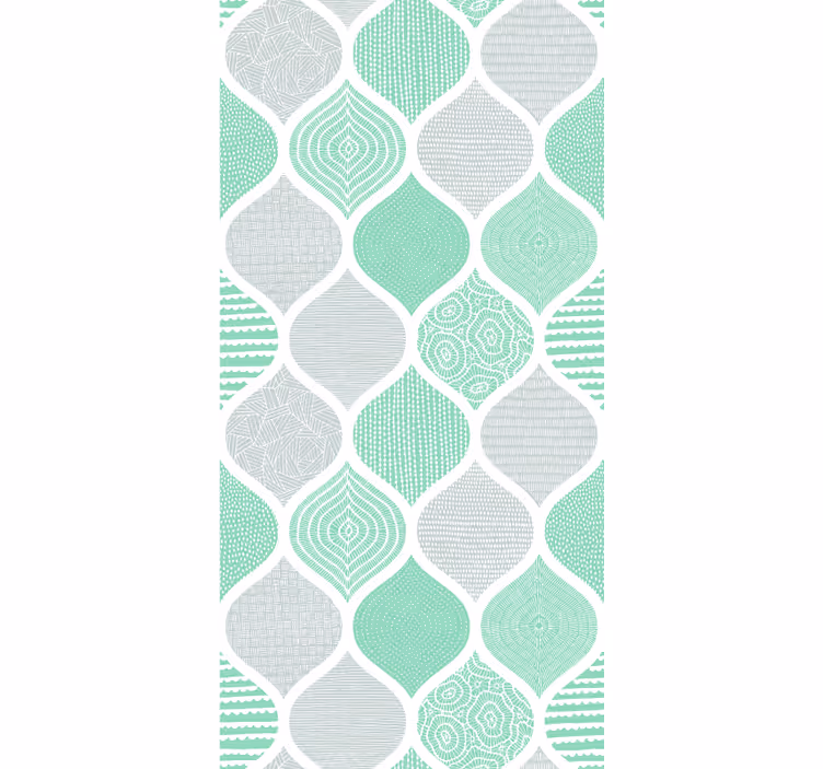 Living room wallpaper with geometric textured patterns - TenStickers