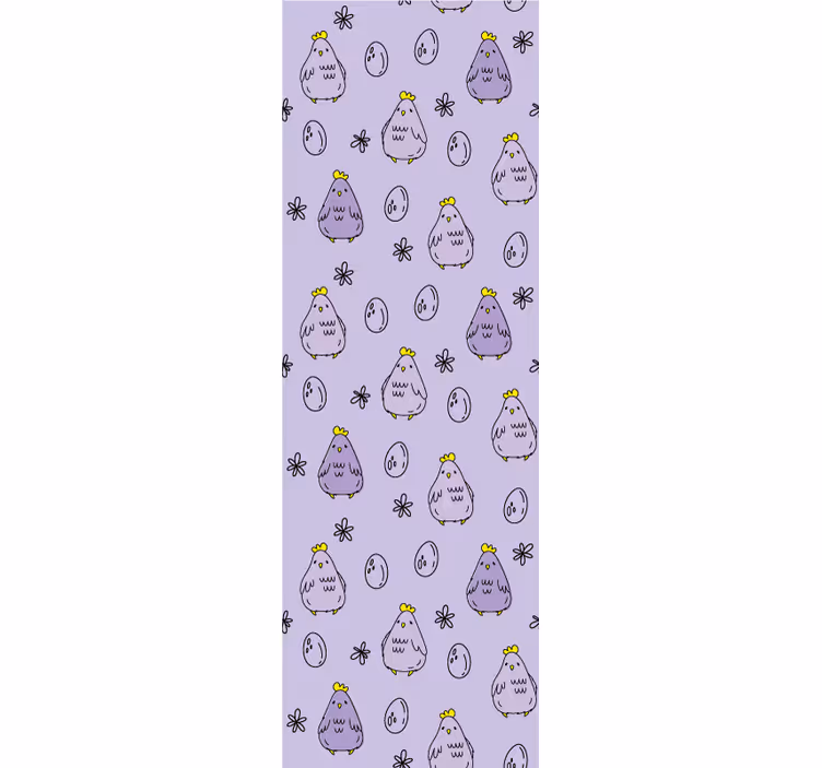Chick Pattern Design wallpaper childrens room - TenStickers