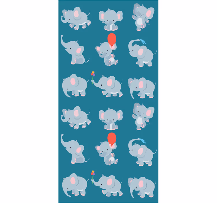 Playful Elephants wallpaper for the nursery - TenStickers