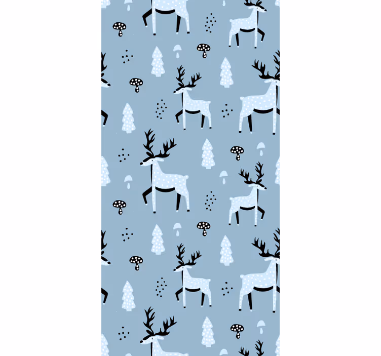 Reindeer Pattern Design cute animal wallpaper - TenStickers