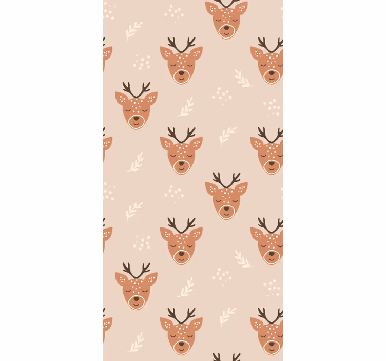 Reindeer Pattern cute animal wallpaper - TenStickers