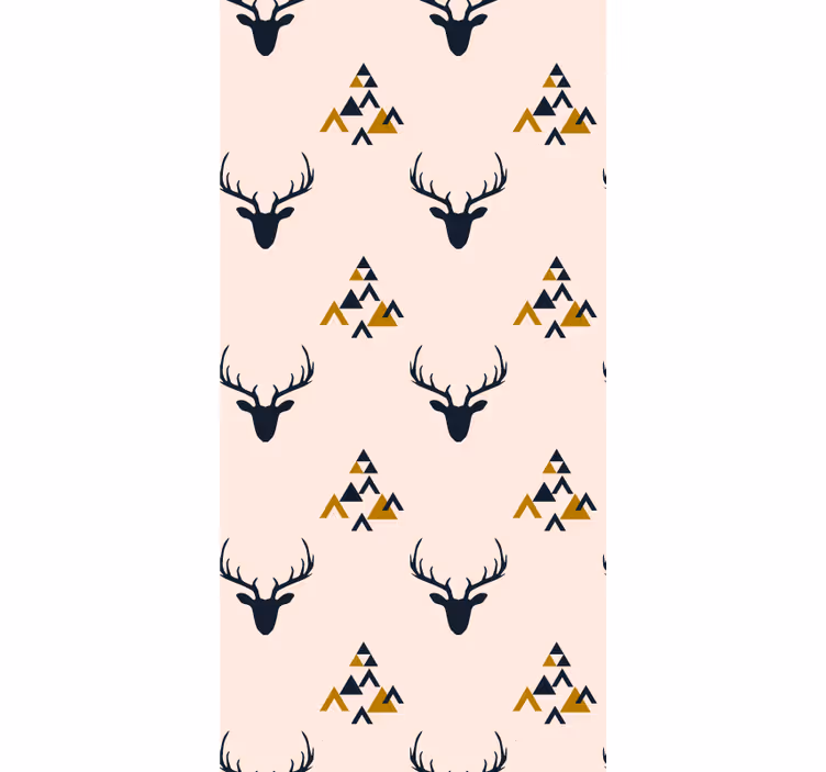 Stag Silhouette Pattern cute animal wallpaper - TenStickers